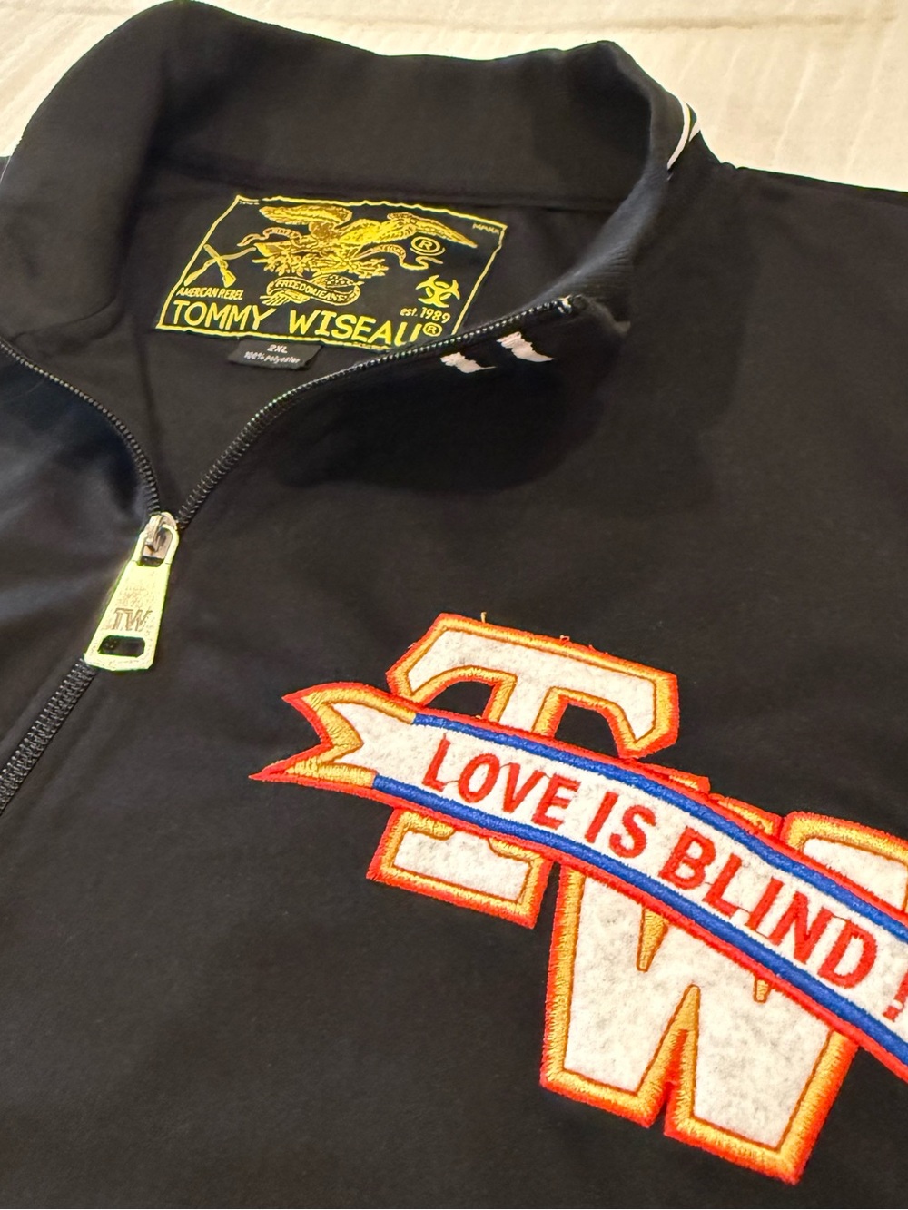 Tommy Wiseau The Room Official Track Jacket Black Zip 2XL Love Is Blind
